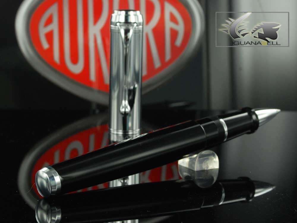 Aurora Talentum Big Rollerball pen, Resin, Black, Chrome Trim, D71C