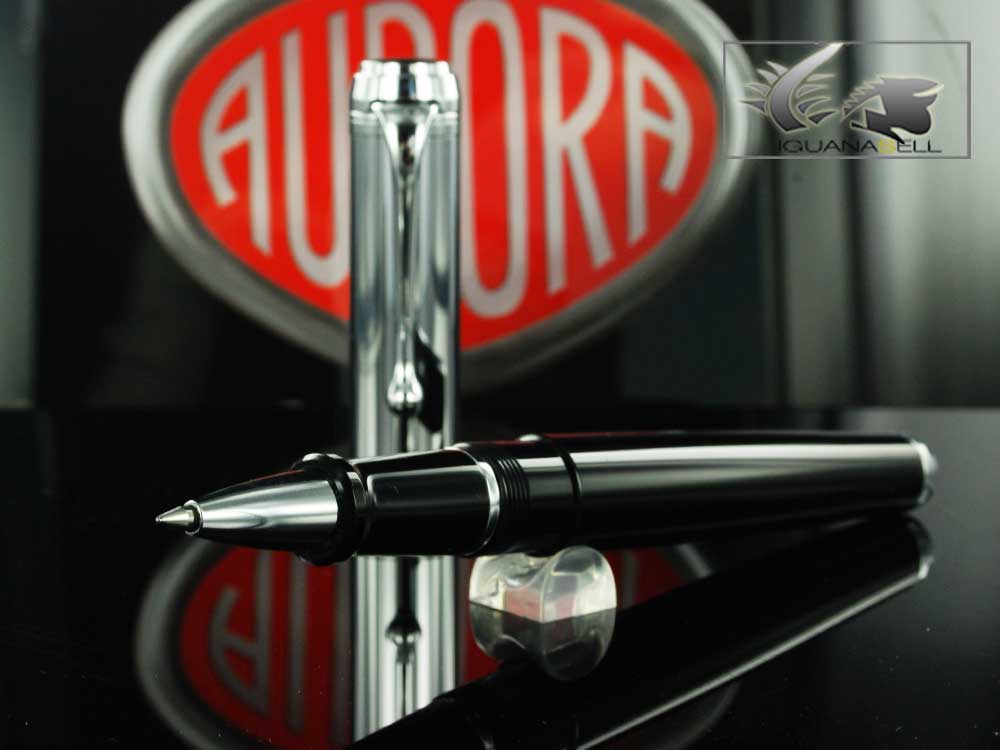 Aurora Talentum Big Rollerball pen, Resin, Black, Chrome Trim, D71C