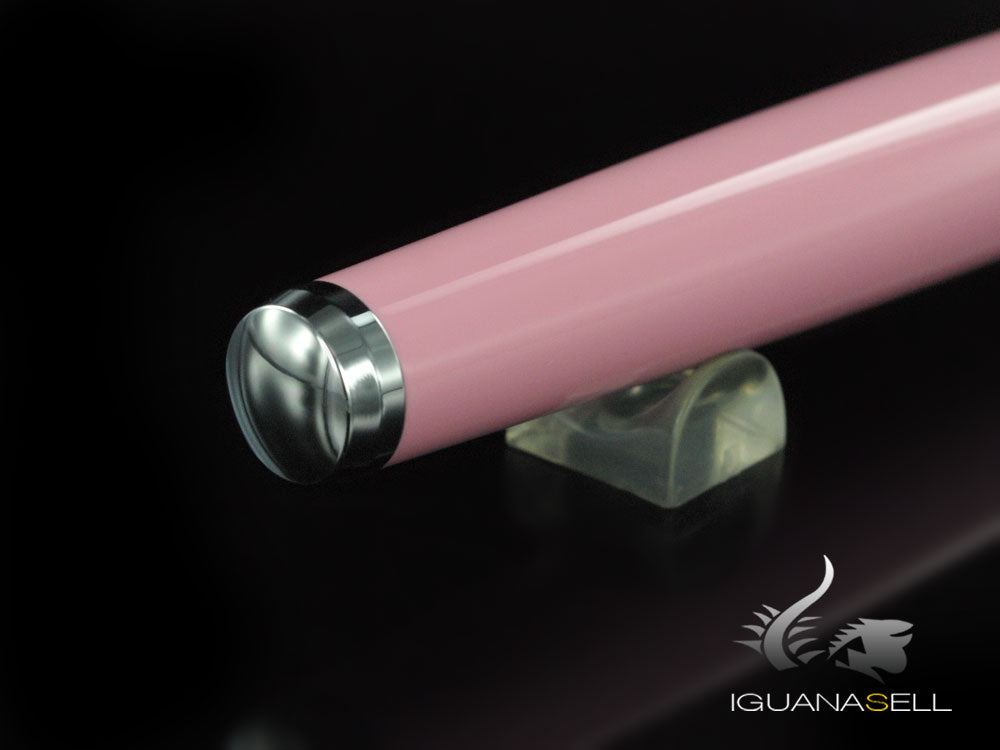 Aurora Talentum Big Roller Pen - Pink Resin and Chrome Cap - D71CP