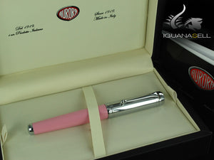 Aurora Talentum Big Roller Pen - Pink Resin and Chrome Cap - D71CP