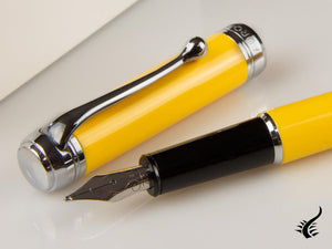 Aurora Talentum Young Fountain Pen, Resin, Chrome Trim, Yellow, D14Y