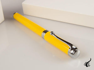 Aurora Talentum Young Fountain Pen, Resin, Chrome Trim, Yellow, D14Y