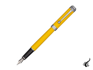 Aurora Talentum Young Fountain Pen, Resin, Chrome Trim, Yellow, D14Y