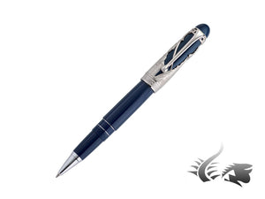 Aurora Torino Rollerball pen, Resin, .925 silver trim, Navy Blue, 875-IT