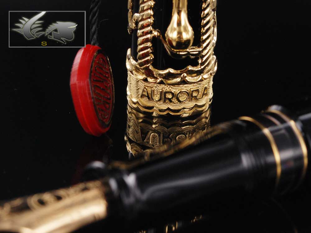 Aurora Venezia Fountain Pen, Gold plated, Black, Limited Edition, 800VV