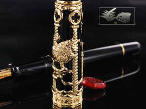 Aurora Venezia Fountain Pen, Gold plated, Black, Limited Edition, 800VV