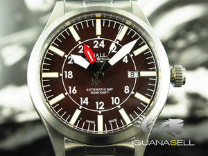 Montre Ball Engineer Master II Aviator GMT, marron, 44 mm, 10 atm, GM1086C-SJ-BR