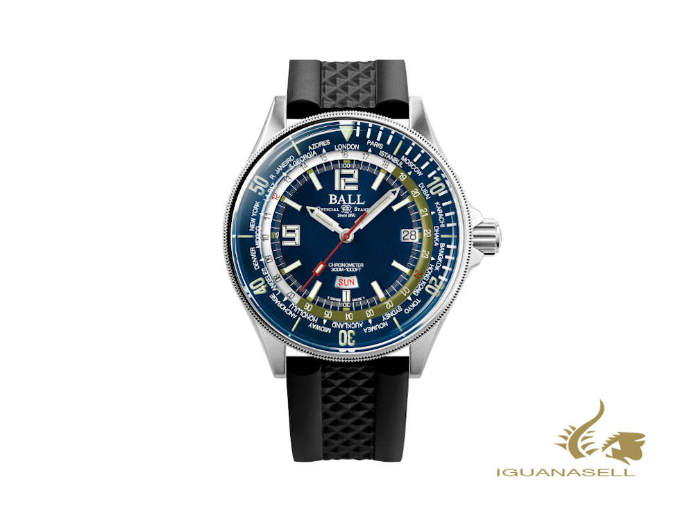 Montre automatique Ball Engineer Master II Diver Worldtimer, COSC, DG2232A-PC-BE