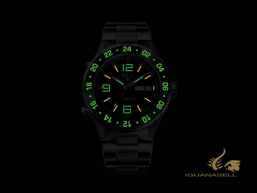 Ball Roadmaster Marine GMT Automatic Watch, Green, 40 mm, GMT, DG3030B-S2C-GR