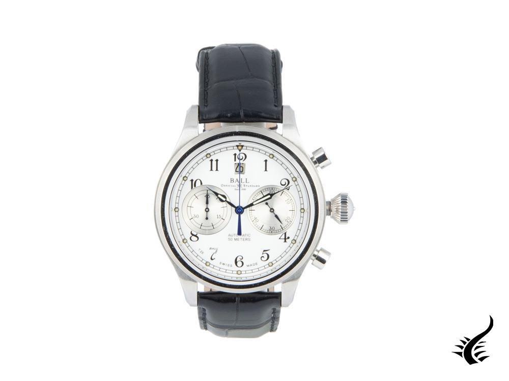 Ball Trainmaster Cannonball Automatic Watch, Ball RR1401, White Chronograph