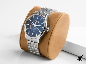 Montre automatique Ball Trainmaster Moon Phase, Ball RR1801, bleu, bracelet en acier