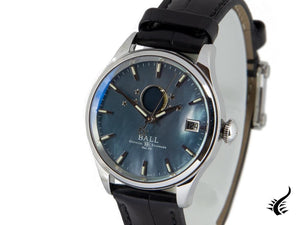 Ball Trainmaster Moon Phase Ladies Automatic Watch, Ball RR1801, Blue