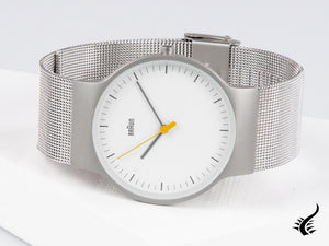 Montre à quartz Braun Classic 3 aiguilles, blanche, 32 mm, BN0211WHSLMHL