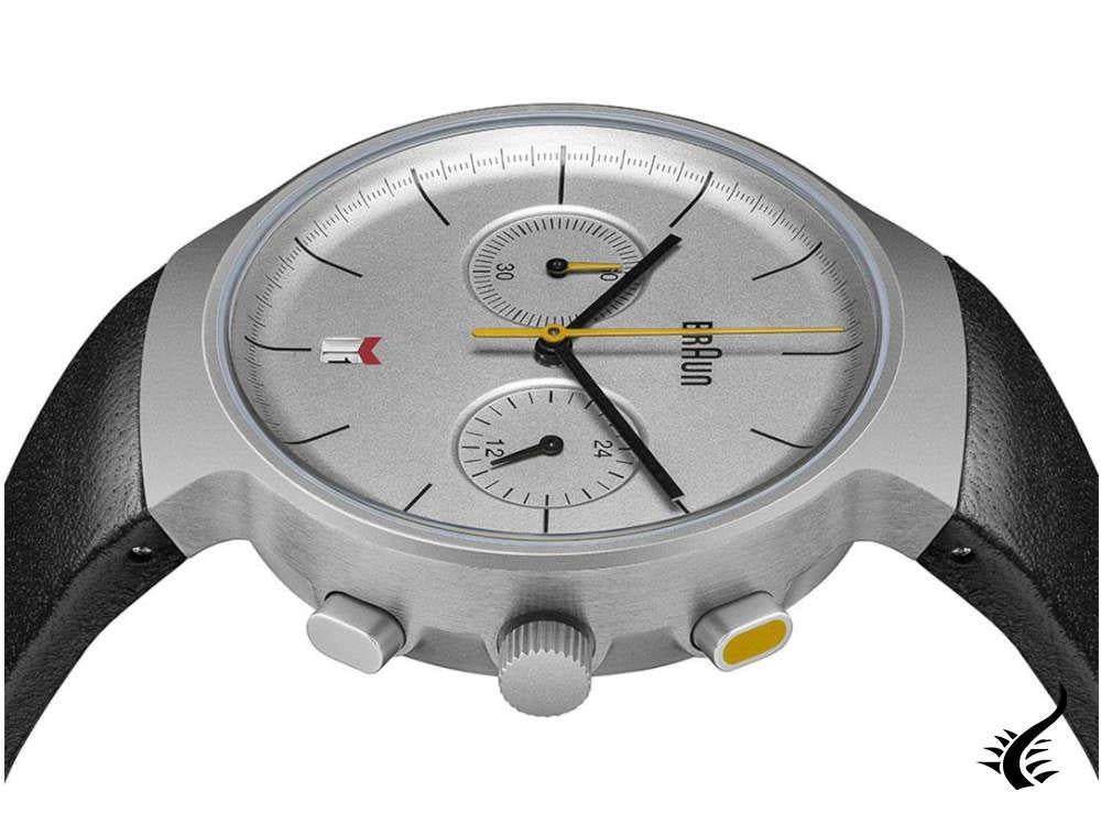 Montre chronographe à quartz classique Braun, argent, 40 mm BN0265SLBKG