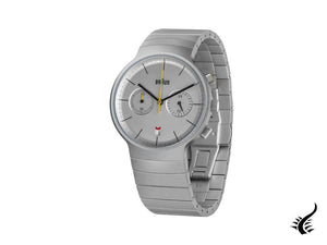 Montre chronographe à quartz classique Braun, argent, 40 mm BN0265SLBTG