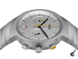 Montre chronographe à quartz classique Braun, argent, 40 mm BN0265SLBTG