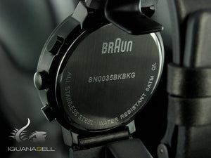 Montre chronographe à quartz Braun Classic, noire, 40 mm. BN0035-BKBKG