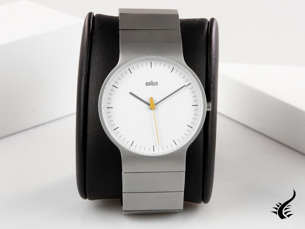 Braun Classic Men's 3 Hands Quartz watch, White, 38mm, BN0211-SLBTG