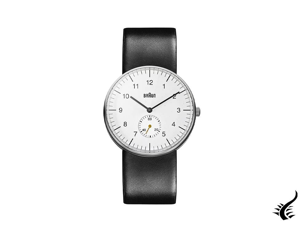 Braun Classic Small Second Quartz watch, White, 38mm. BN0024-WHBKG