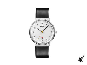 Braun Classic date Quartz watch, White, 40mm. BN0032-WHBKG