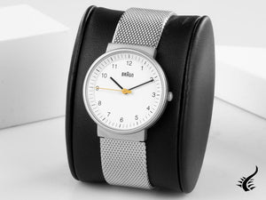 Montre à quartz Braun Classic pour femme, blanche, 33 mm. BN0031-WHSLMHL