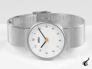 Montre à quartz Braun Classic pour femme, blanche, 33 mm. BN0031-WHSLMHL