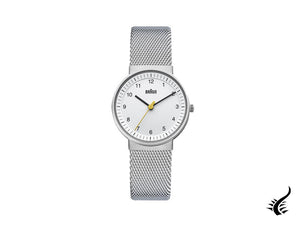 Montre à quartz Braun Classic pour femme, blanche, 33 mm. BN0031-WHSLMHL