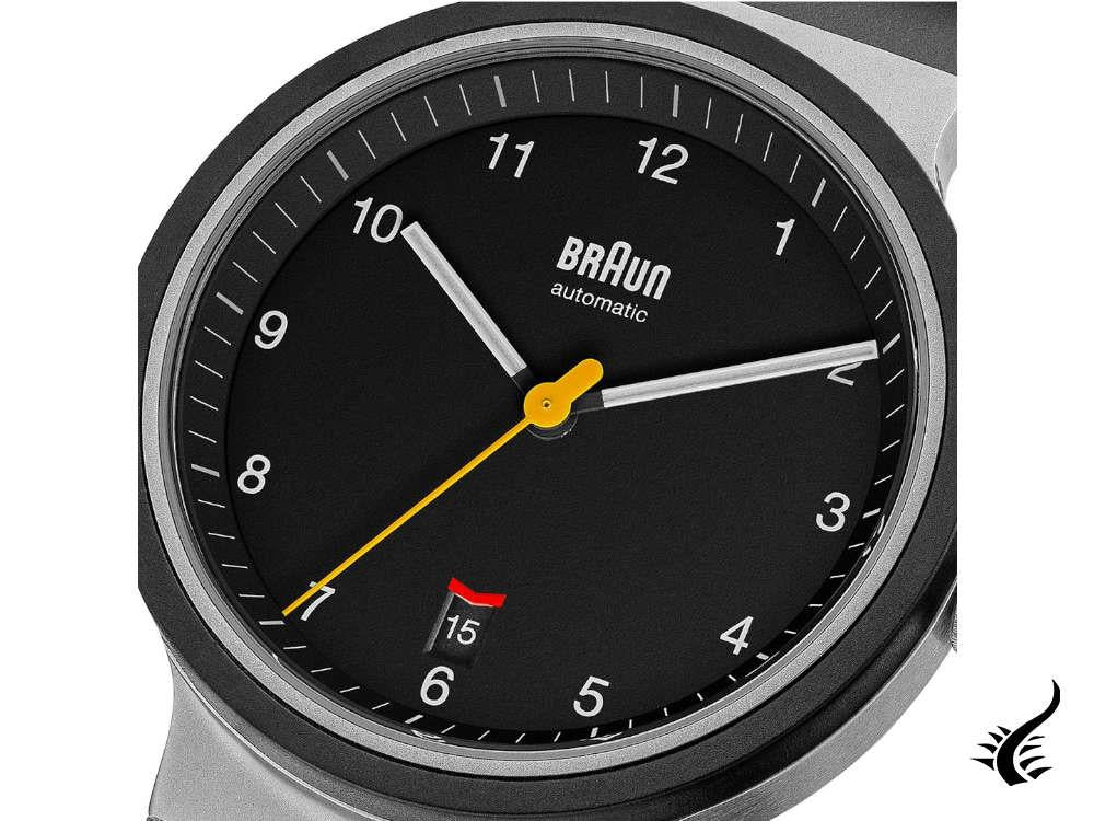 Braun Gents Automatic Watch, 40 mm, Black, Rubber strap, BN0278BKBKG