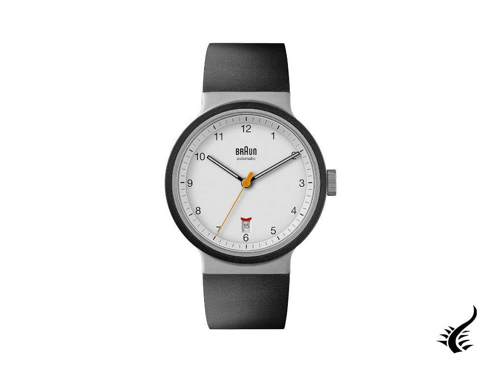 Braun Gents Automatic Watch, 40 mm, White, Rubber strap, BN0278WHBKG