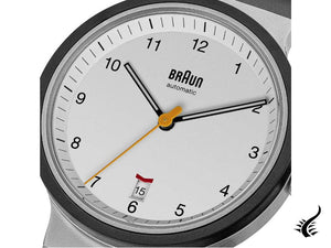 Braun Gents Automatic Watch, 40 mm, White, Rubber strap, BN0278WHBKG