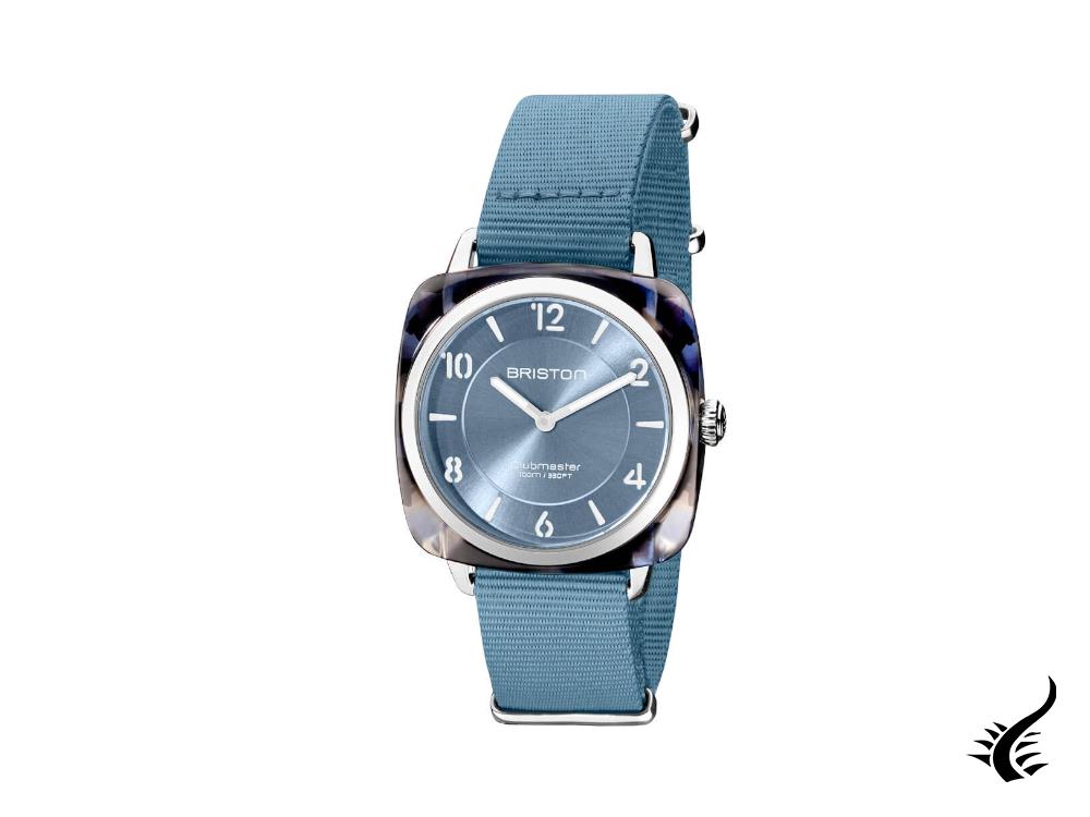 Montre à quartz Briston Clubmaster Chic, acétate, bleu, 36 mm, 21536.SA.UB.25.NIB