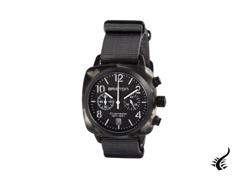 Montre Briston Clubmaster Classic Alpine Hunter, noire, 40 mm, 15140.PBAM.GT.3.NG