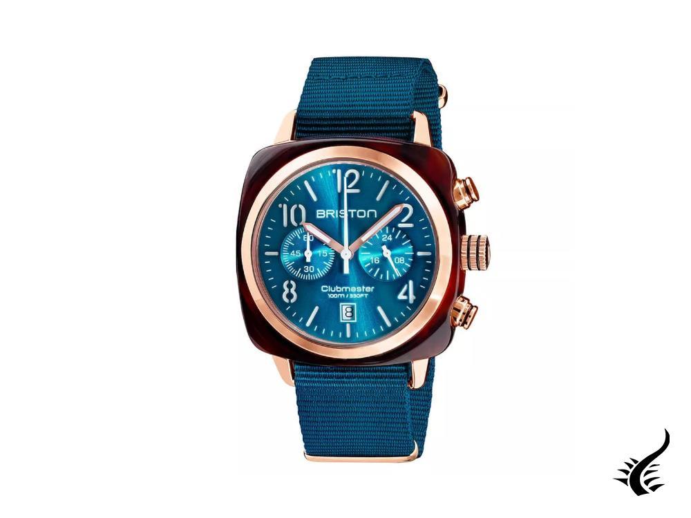 Montre à quartz Briston Clubmaster Classic, bleu, 40 mm, 19140.PRA.T.31.NBD