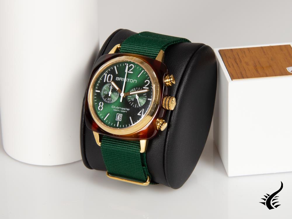 Briston Clubmaster Classic Quartz Watch, Green, 40 mm, 15140.PYA.T.10.NBG