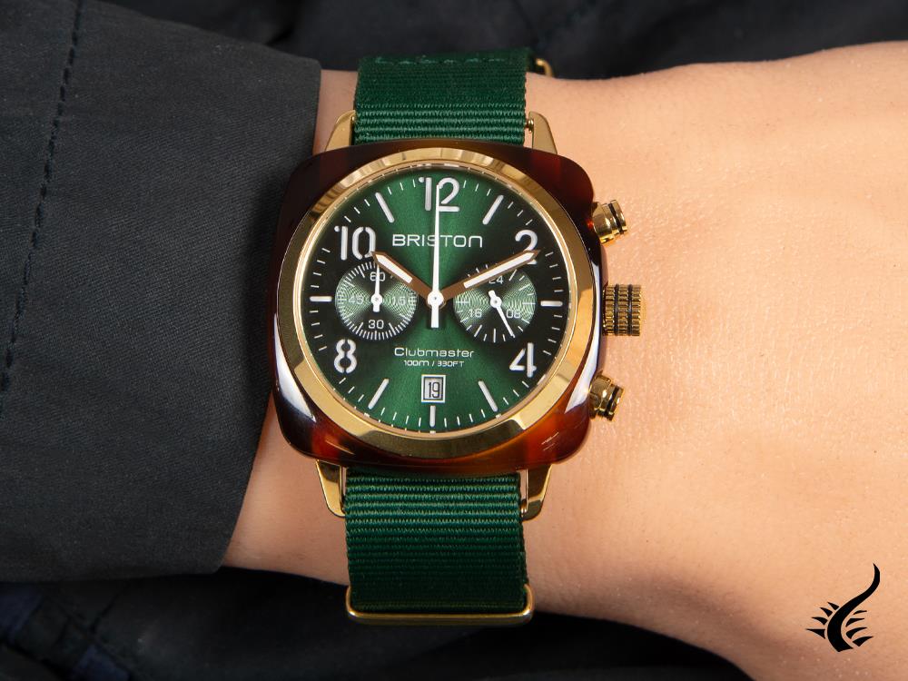 Briston Clubmaster Classic Quartz Watch, Green, 40 mm, 15140.PYA.T.10.NBG