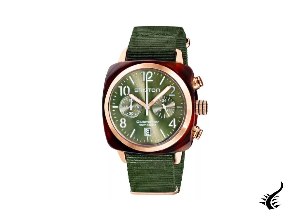 Briston Clubmaster Classic Quartz Watch, Green, 40 mm, 19140.PRA.T.26.NOL