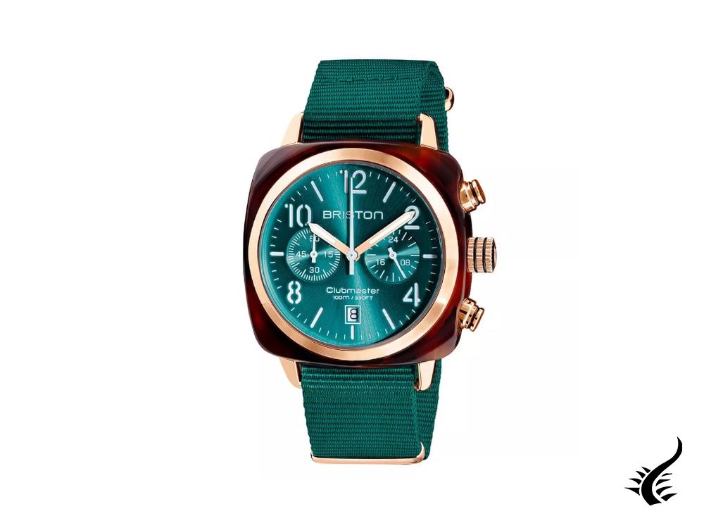 Briston Clubmaster Classic Quartz Watch, Green, 40 mm, 19140.PRA.T.27.NE