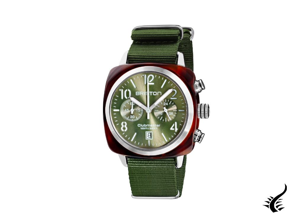 Briston Clubmaster Classic Quartz Watch, Green, 40 mm, 19140.SA.T.26.NOL