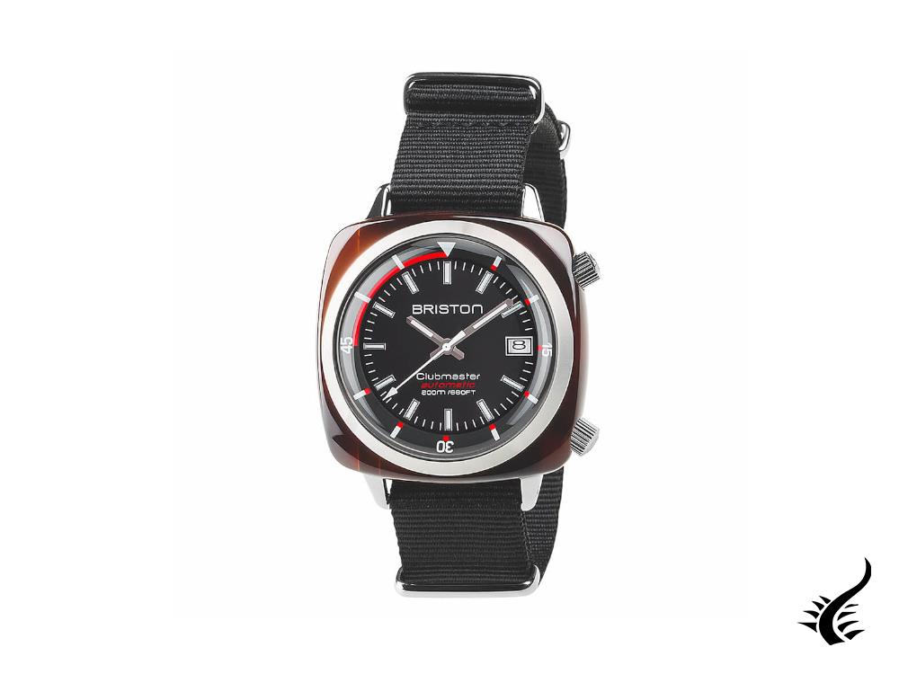 Montre automatique de plongée Briston Clubmaster, noire, 42 mm, 17642.SA.TD.1.NB