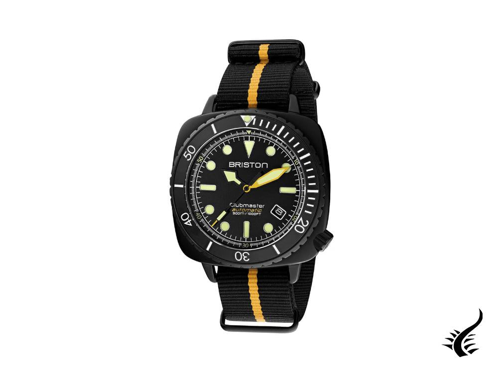 Briston Clubmaster Diver Automatic Watch, Black, 44 mm, 20644.PBAM.B.34.NBY