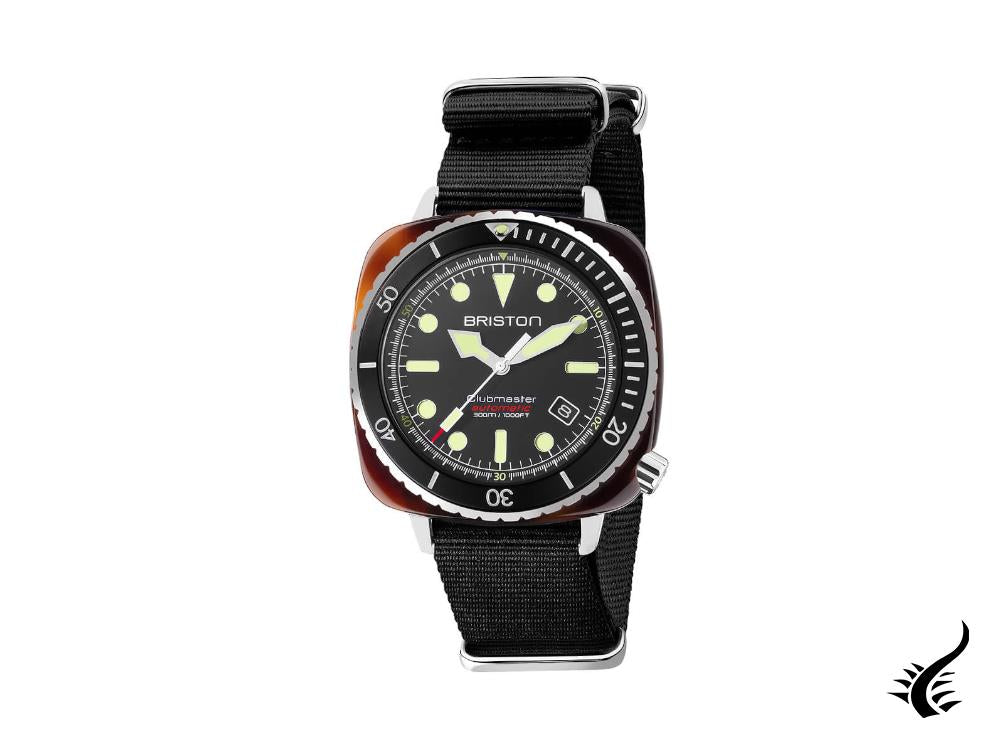 Briston Clubmaster Diver Automatic Watch, Black, 44 mm, 21644.SA.T.1.NB