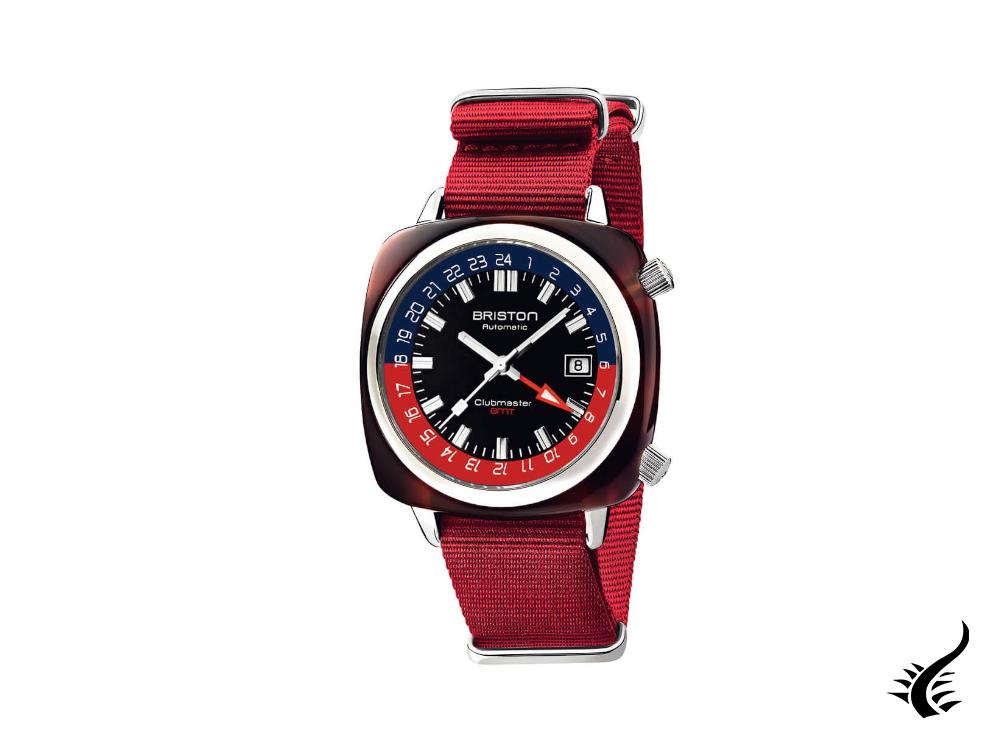 Montre automatique Briston Clubmaster GMT Traveler, rouge, 42 mm, 19842.SA.TPNR