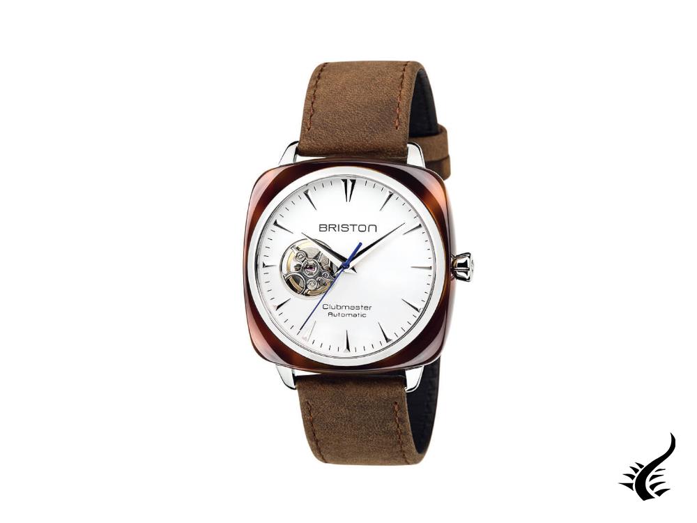 Briston Clubmaster Iconic Automatic Watch, White, 40 mm, 18740.SA.TI.2.LVBR