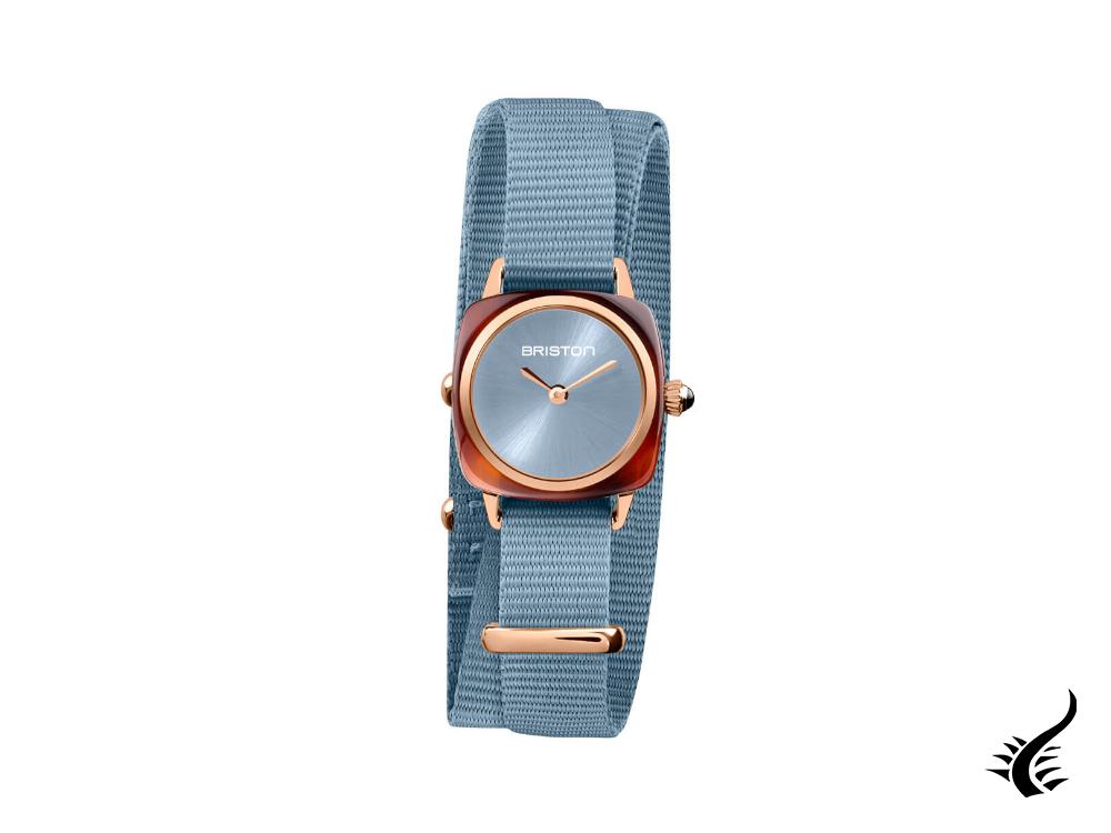 Montre à quartz Briston Clubmaster Lady, acétate, bleu, 24 mm, 21924.PRA.T.25.NIB