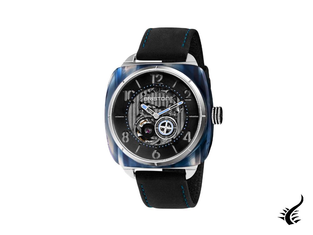 Montre automatique Briston Streamliner Skeleton, bleu, 42 mm, 201042.SA.BL.1.CH