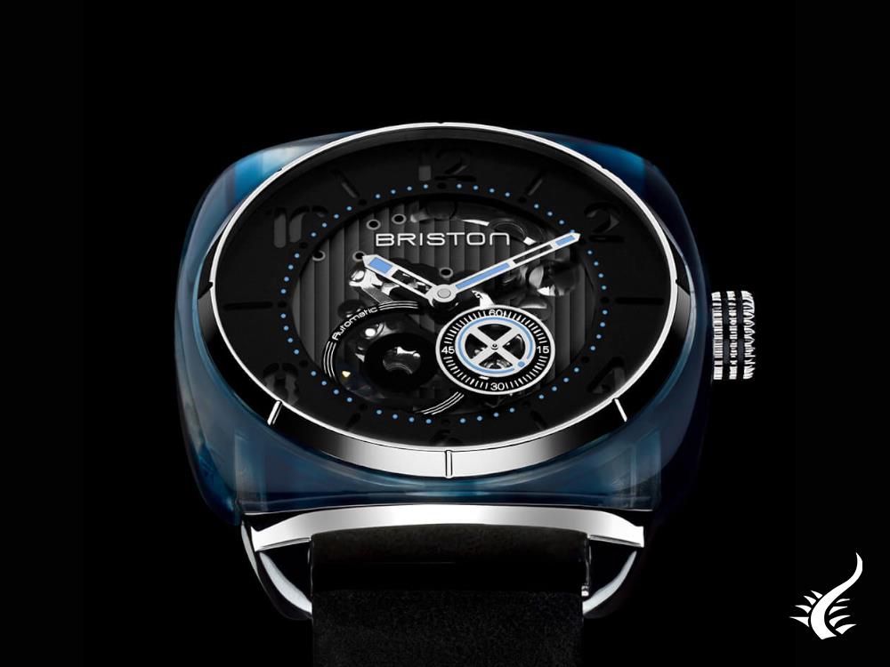 Montre automatique Briston Streamliner Skeleton, bleu, 42 mm, 201042.SA.BL.1.CH