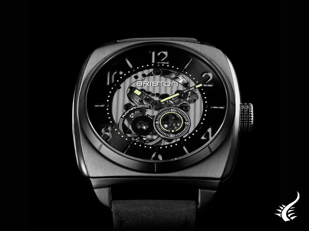 Montre automatique Briston Streamliner Skeleton, PVD, noire, 211042.SPB.SK.1.CH