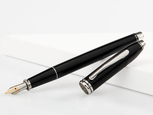 Stylo plume Cross Townsend, laqué, noir, poli, plaqué rhodium