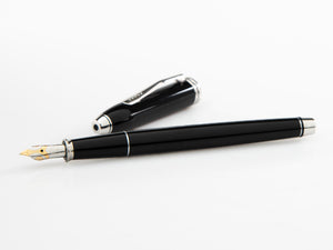 Cross Townsend Fountain Pen, Lacquer, Black, Polished, Rhodium plated