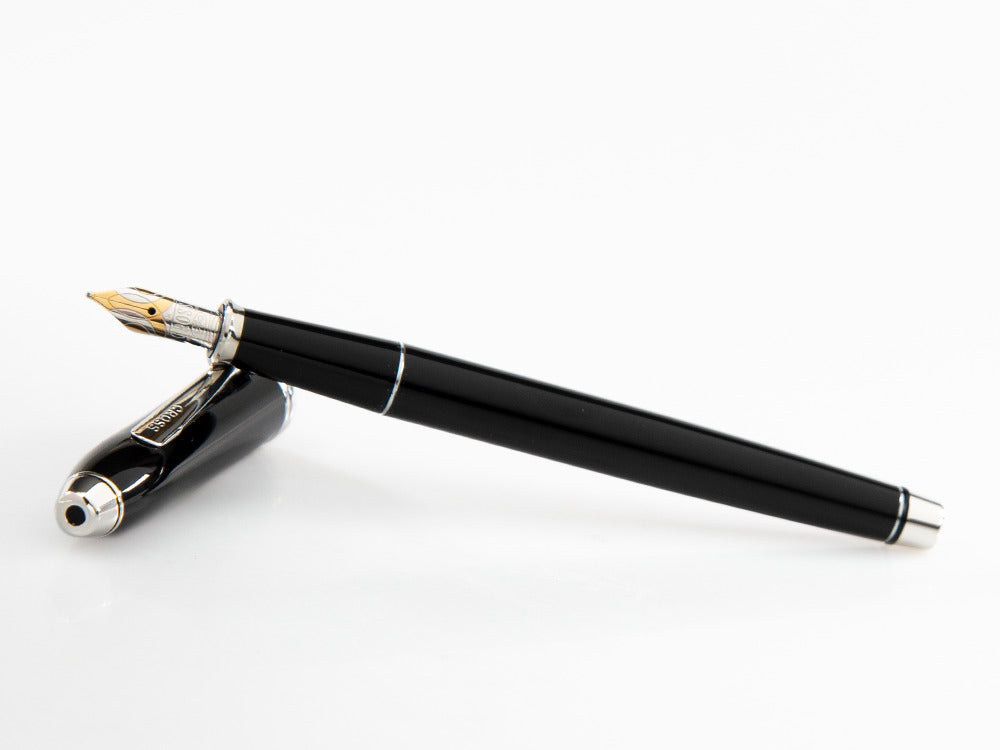 Cross Townsend Fountain Pen, Lacquer, Black, Polished, Rhodium plated